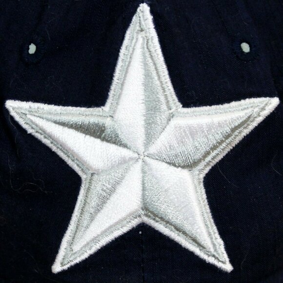 Original Vintage Blue Baseball Cap Embroidered White Star Adjustable Distressed - Picture 2 of 12